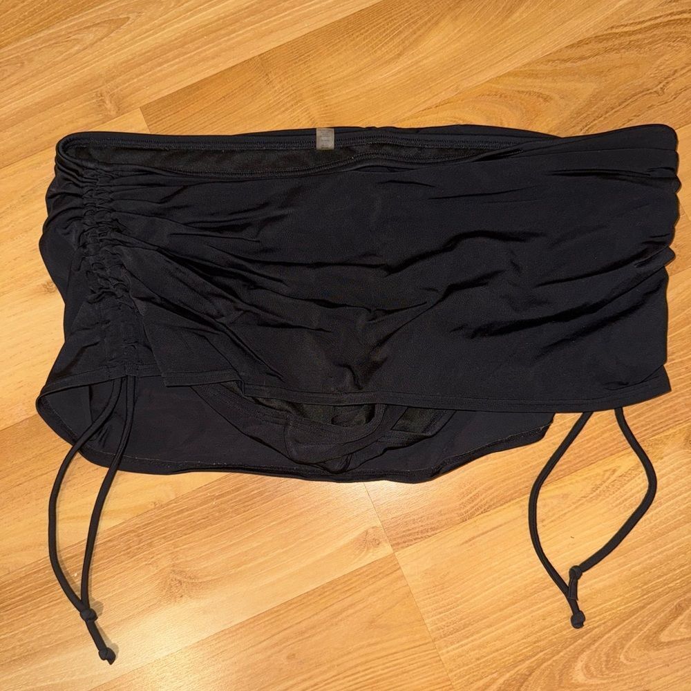 Victorias Secret Black Ruched Bathing Suit  Skirt with Drawstrings